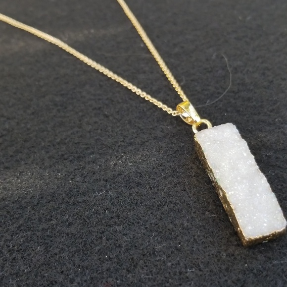 Gold Druzy Bar Necklace - Picture 3 of 3